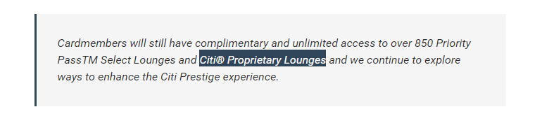 Citi Proprietary Lounges